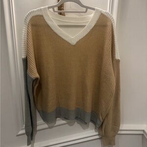 Colorblock V-Neck Sweater